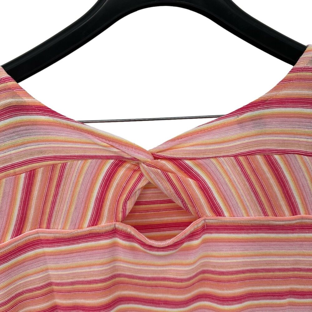 Talbots Top Size 2Xp 2X Petite Women's Pink Colorful 3/4 Sleeve Boat Neck Cotton - Picture 8 of 11